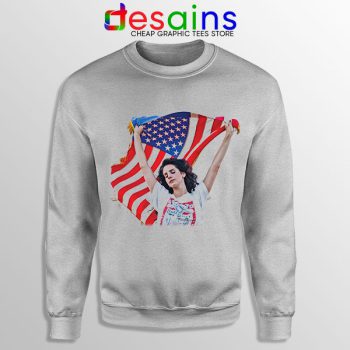 Sport Grey Sweatshirt Lana Del Rey American Flag