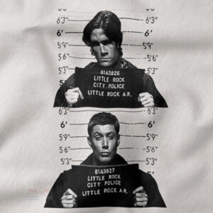 Supernatural hoodie with Sam and Dean mugshot graphic