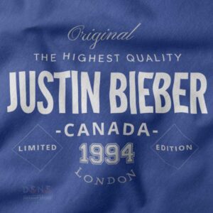 Tshirt closeup - Justin Bieber London Canada Birthplace