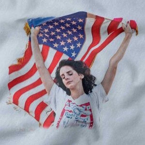 Vintage Americana Lana Del Rey sweatshirt with USA flag design