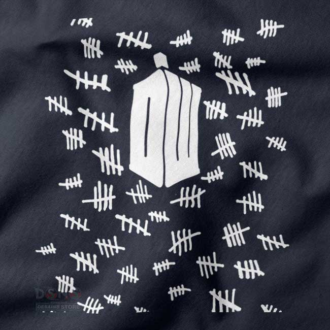 Whovian Cozy Crewneck with Tally Marks and TARDIS Design