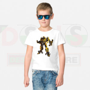 Bumblebee Transformers robot graphic T-shirt in yellow theme