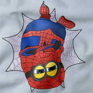 Cute Minions dressed as Spider-Man cartoon mashup tee