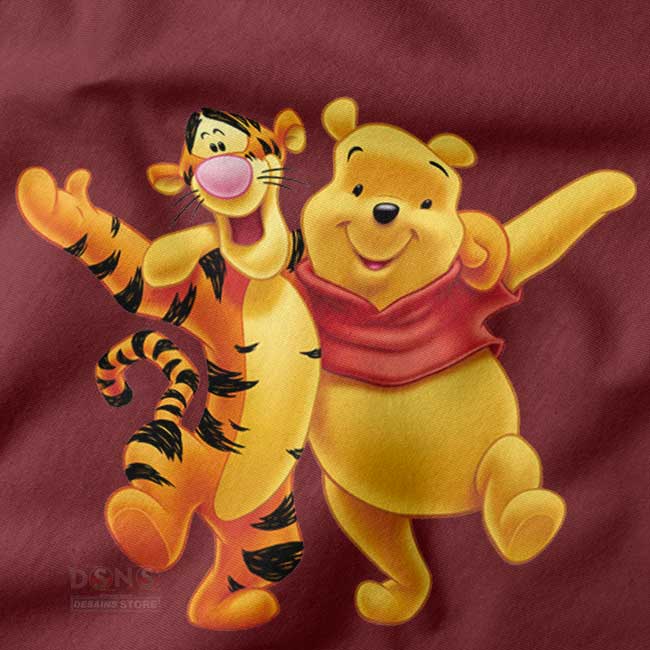 Cute Pooh and Tigger graphic tee for cartoon fans