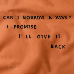 Cute Romantic Borrow a Kiss Tee for Couples and Streetwear Fans