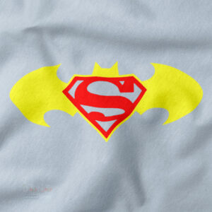 DC Comics Batman Superman emblem graphic tee for movie fans”