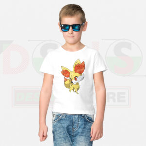 Fennekin Pokémon graphic printed on kids and adult T-shirt