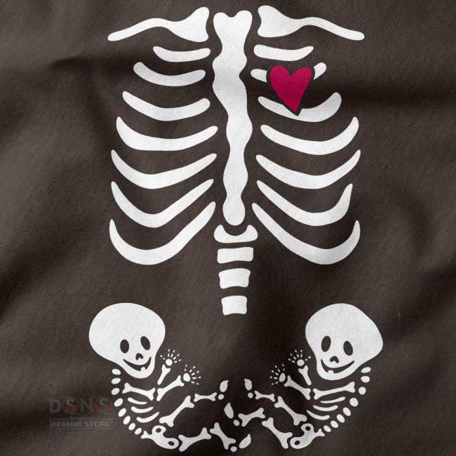Funny spooky baby skeleton design printed on tee