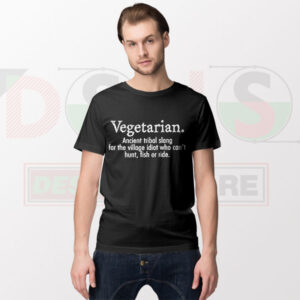 Funny vegetarian ancient tribal slang graphic T-shirt