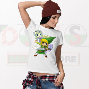 Nintendo gamer couple shirt featuring Link and Princess Zelda