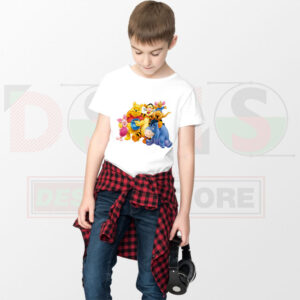 Winnie the Pooh Family Cartoon Graphic T-Shirt Cute Design