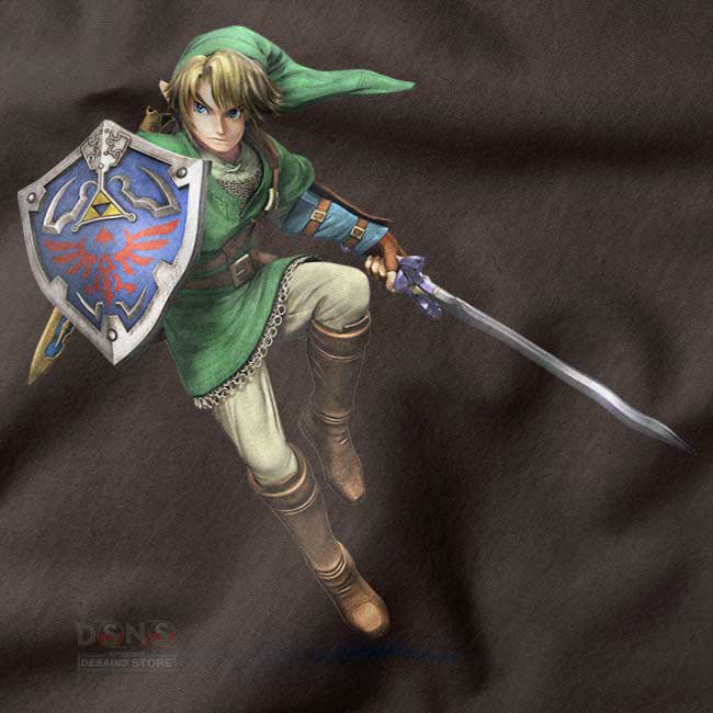 Zelda Twilight Princess Link graphic t-shirt - closeup for gamers