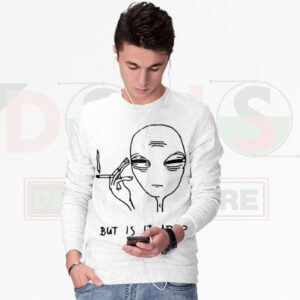 Alien smoke but is it art graphic sweatshirt