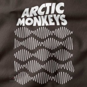 Black Tee with Arctic Monkeys Wave Line Graphic