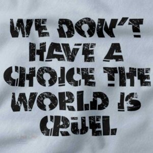 Black streetwear tee with emotional sad quote graphic”
