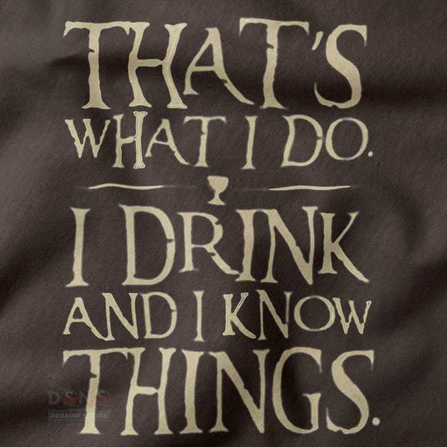 Bold graphic tee with humorous drinking quote