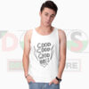 Good Good Vibes tank top with positive quote design