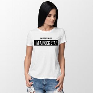 Graphic Tshirt White Not a Princess Im A Rock Star