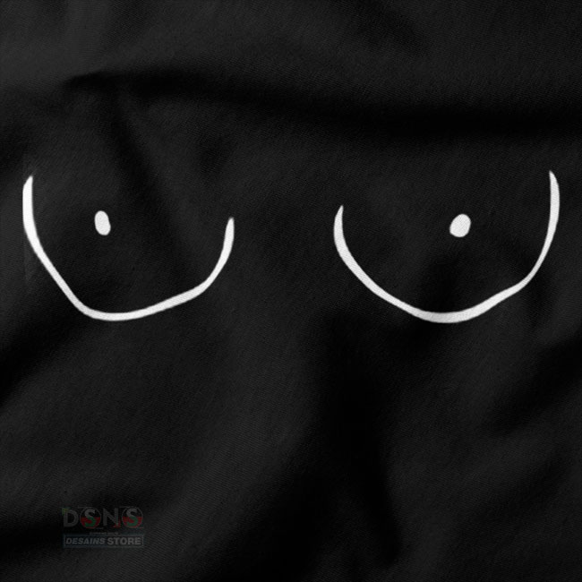 Humor graphic tee featuring simple boob illustration