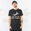I Do My Own Stunts cycling humor graphic t-shirt for bikers