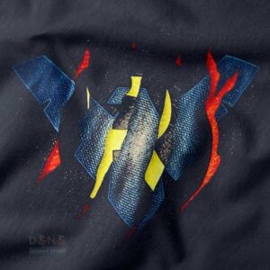 Minimalist Nightwing emblem tee in black and blue