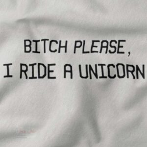 Sassy unicorn rider quote tee in bold streetwear style