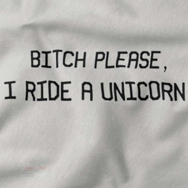 Sassy unicorn rider quote tee in bold streetwear style