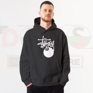 Stussy-inspired 8 Ball Hoodie with bold streetwear logo