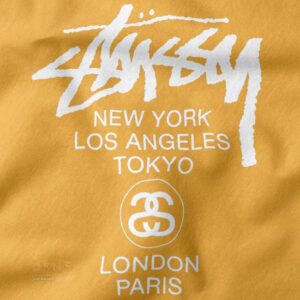 Stüssy logo world tour hoodie casual outfit