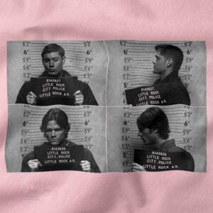 Supernatural Sam Dean mugshot fan art tee