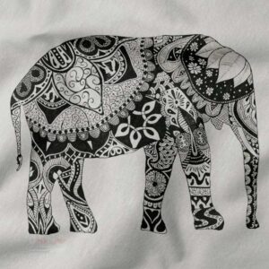 Tribal elephant Aztec design printed on streetwear t-shirt