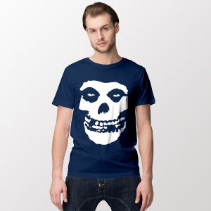 Tshirt Navy Misfits Band Skulls Logo