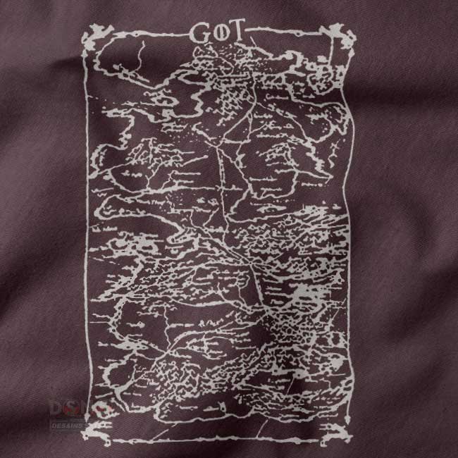 Westeros fantasy map tee inspired by HBO Game of Thrones series