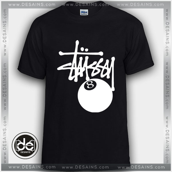 Vintage Stussy 8 Ball Big Logo Shirt - High-Quality Printed Brand