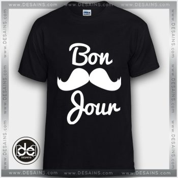 Buy Tshirt Bonjour Mustache Tshirt Womens Tshirt Mens Tees Size S-3XL