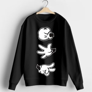 Buy Sweatshirt Black Rock Paper Scissors Mickey Hands