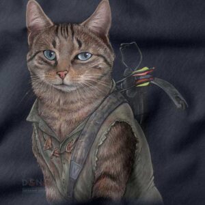 Celebrity Norman Reedus cat t-shirt casual style