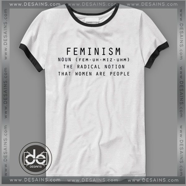 Buy Tshirt Ringer Tee FEMINISM Radical Notion Tshirt Ringer Womens Mens size S-3XL