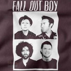 Fall Out Boy band tee with mug shot poster style design