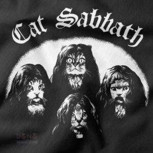 Funny black cat pop culture parody T-shirt