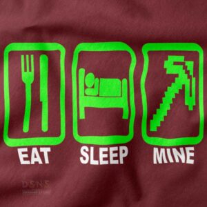 Minecraft Eat Sleep Mine gaming t-shirt streetwear