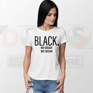 No Sugar No Cream black minimalist graphic t-shirt