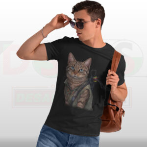 Norman Reedus cat graphic t-shirt pop culture streetwear
