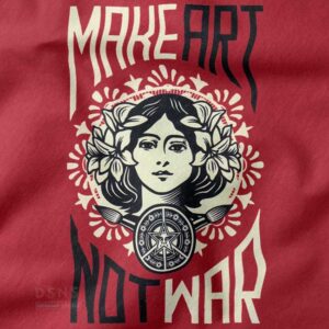 Obey inspired Make Art Not War statement tee