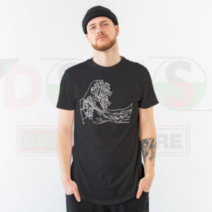 Ocean wave graphic t-shirt minimal aesthetic style