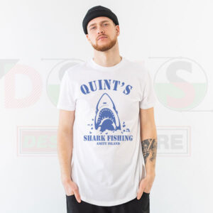 Quint’s shark fishing Amity Island t-shirt