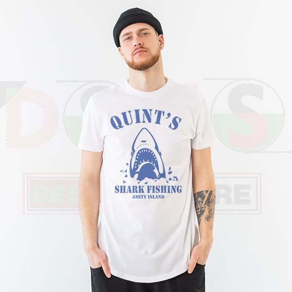 Quint’s shark fishing Amity Island t-shirt
