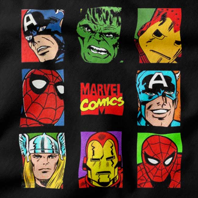 Marvel Avengers cartoon graphic t-shirt