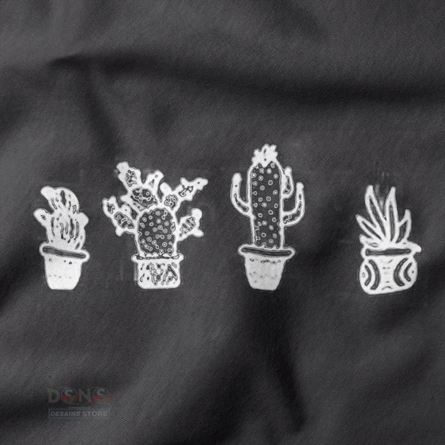 black cactus plants graphic t-shirt