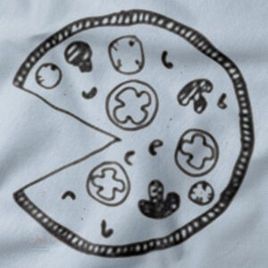 pizza pacman inspired couple t-shirt